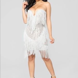BRAND NEW Silver Fringe Bodycon Party Dress